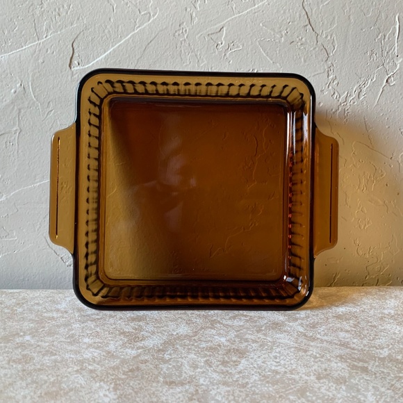 Vintage Anchor Hocking Fire-King Amber Glass Baking Dish - Picture 8 of 11
